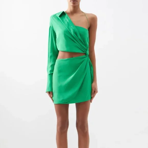 Gauge81 Dresses | Gauge81 Arica One-Shoulder Minidress Kelly Green Medium | Color: Green | Size: M | Audreypf72's Closet